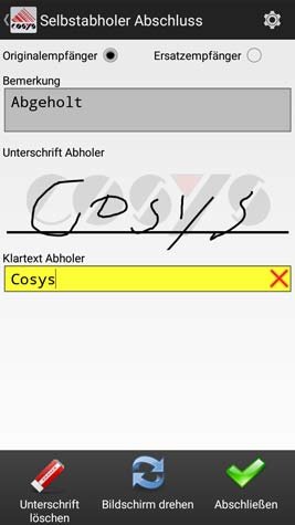 Ablieferscannung Mobile Datenerfassung COSYS