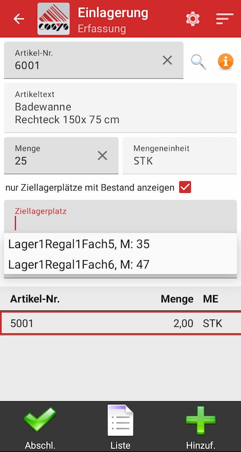 Einlagerung