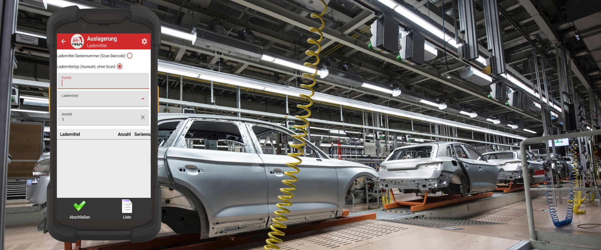 Ladungsträger in der Autoindustrie verwalten