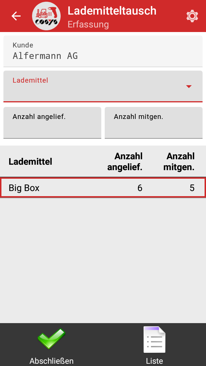  Lademittelverwaltung Lademitteltausch