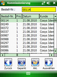 Kommissionierung Auswahl Windows Mobile / CE Software von COSYS