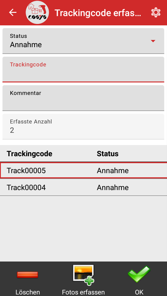 Trackingcode erfassen