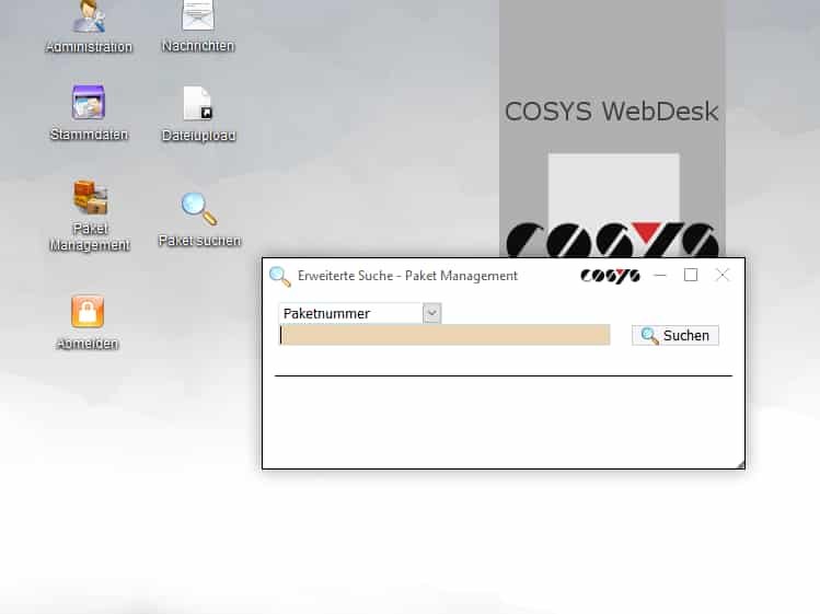 Paketshop COSYS WebDesk