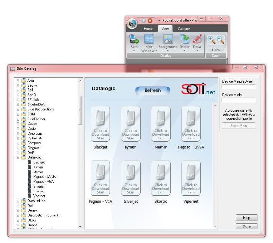 SOTI Pocket Controller - Auswahl Geräteskin
