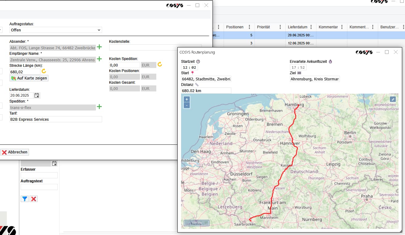 Route / Tourenplanung