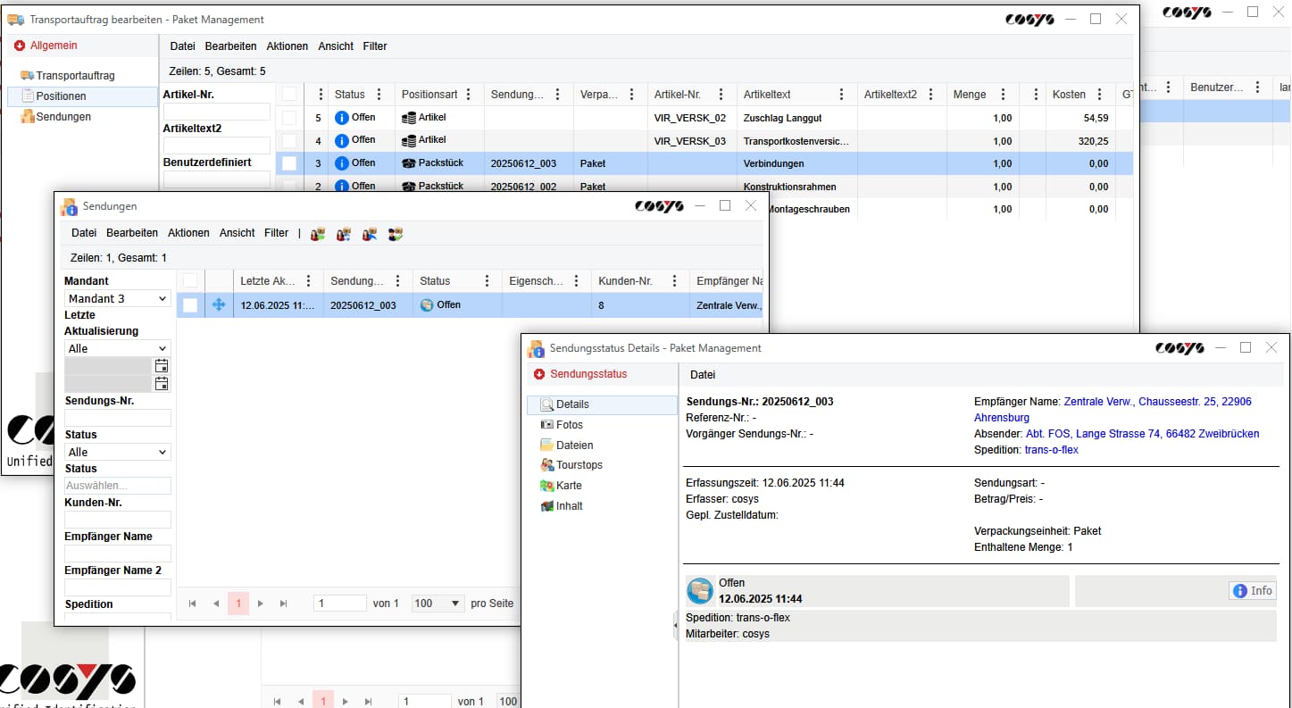 Sendungsstatus Details