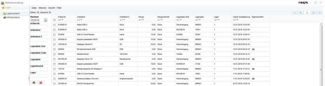 Lagerverwaltungsprogramm Bestandsverwaltung Lagerbestände