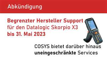 News: End of Service für den Datalogic Skorpio X3